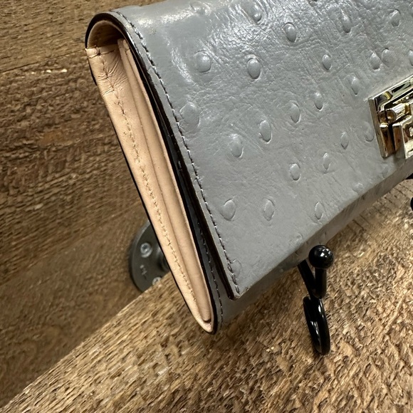 Kate Spade New York Gray Ostrich-Embossed Leather Wallet - Picture 3 of 7